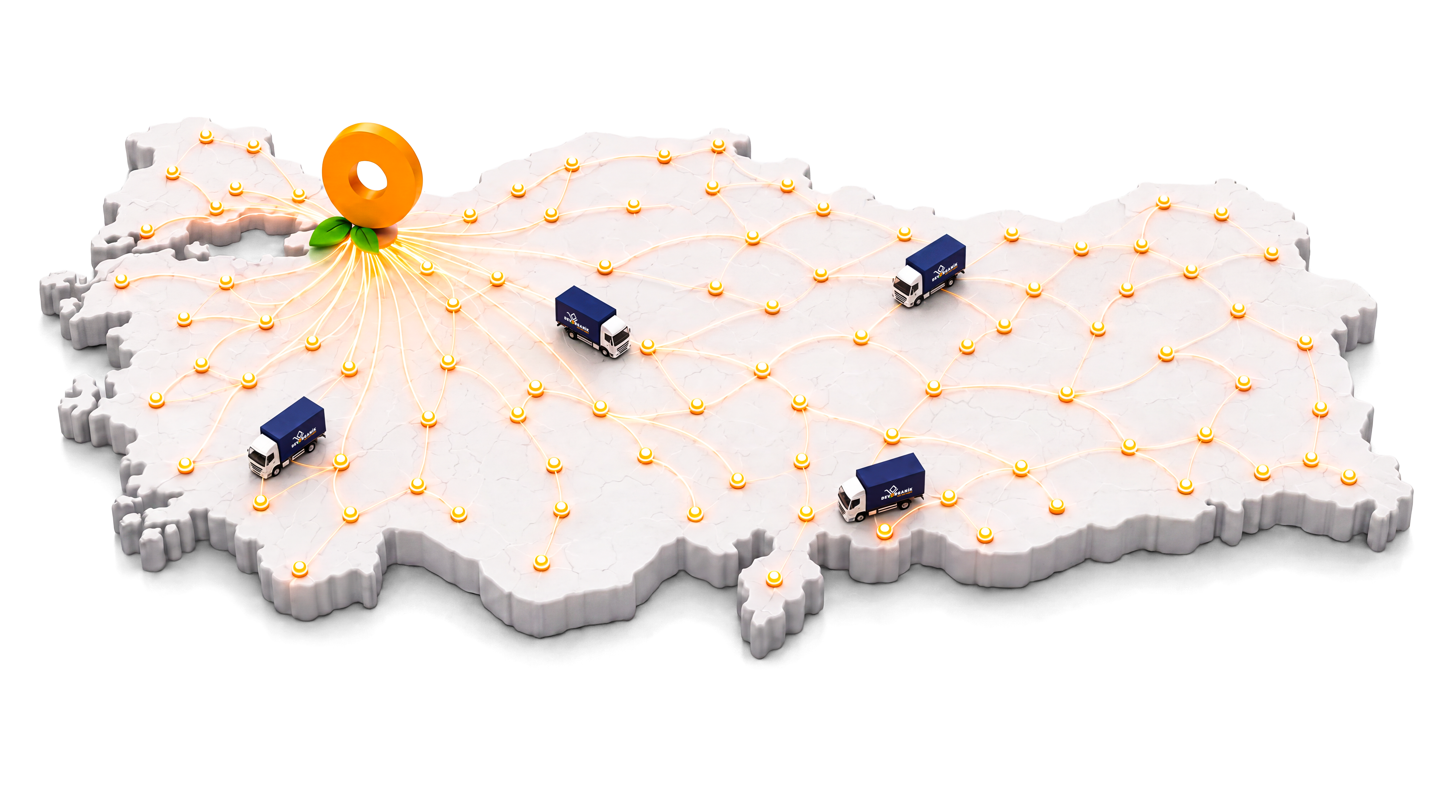 Dev Organik Türkiye dağıtım ağı haritası